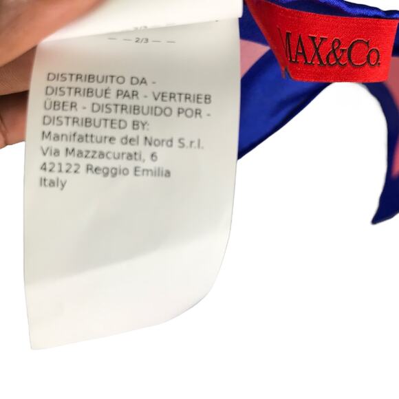 Max&Co. Scarf Womens 29"x31" Green Blue Floral Silk‎ Square Multifunction Shawl - Picture 11 of 11